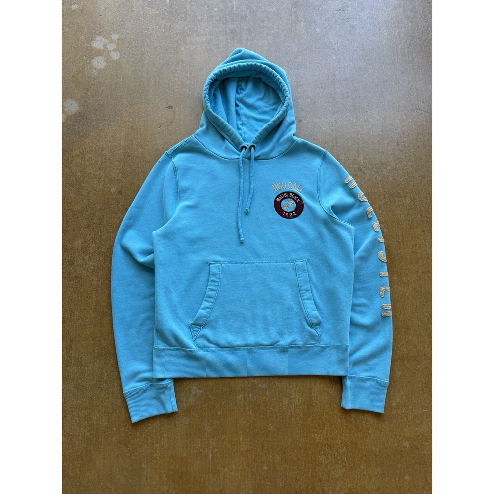 VTG 2000s Hollister Surfer Y2K Skater Malibu Beach California Blue Hoodie XL